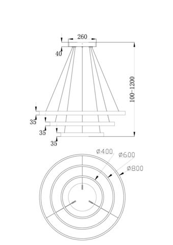 Подвесной светильник Technical Rim MOD058PL-L100BS4K