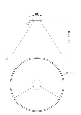 Подвесной светильник Technical Rim MOD058PL-L65BS4K