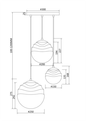 Подвесной светильник Maytoni Vinare P074PL-03BS