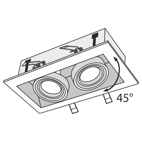 Встраиваемый светильник Technical Metal Modern DL008-2-02-S